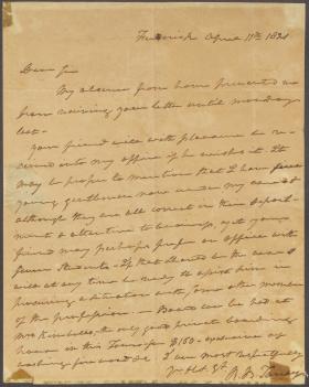 Letter from Roger B. Taney to J. Meredith