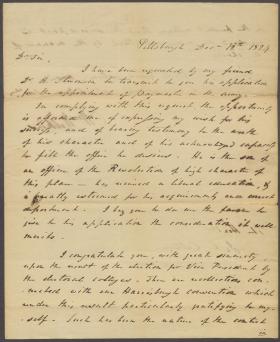 Letter from William Wilkins to John Calhoun