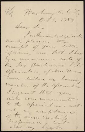 Letter from Howell Cobb to David Tompkins