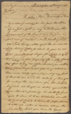 Letter from James Smith to Frederick Muhlenberg