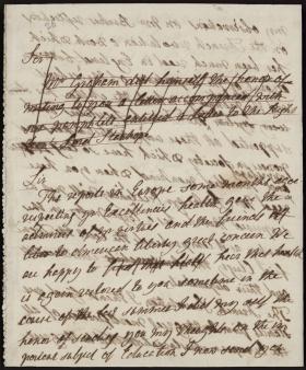 Letter from Catharine Graham to George Washington (Draft)