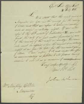 Letter from John McLean to William Murphy