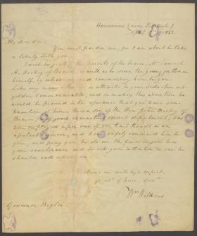 Letter from William Wilkins to John Bigler