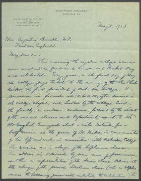 Letter from Montgomery Sellers to Augustine Birrell