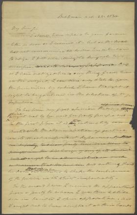 Letter from Roger B. Taney to Edward Lloyd (Draft)