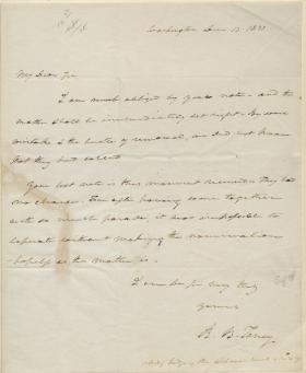 Letter from Roger B. Taney to John Skinner