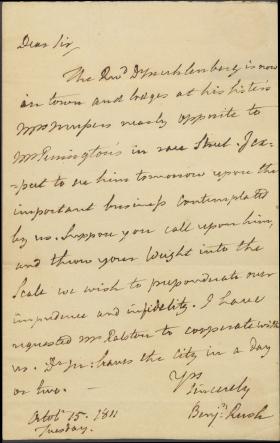Letter from Benjamin Rush to Ashbel Green
