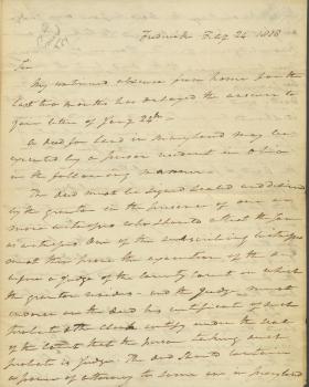 Letter from Roger B. Taney to Unknown Recipient 
