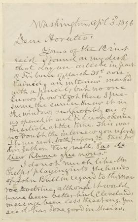 Letter from Horatio King to Horatio Collins King