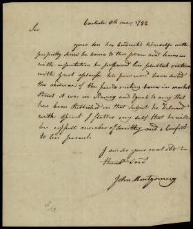 Letter from John Montgomery to Anthony Wayne