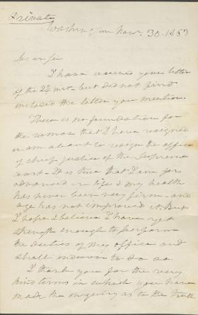Letter from Roger B. Taney to Nahum Capen