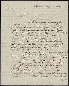 Letter from William Bingham to William Irvine