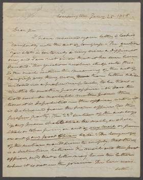 Letter from Roger B. Taney to Joel Sutherland