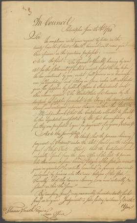 Letter from John Dickinson to Thomas Smith