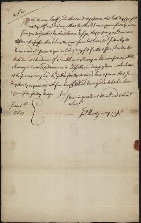 Letter from John Montgomery to Richard Peters
