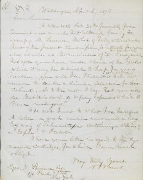 Letter from Spencer Baird to George Lawrence