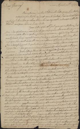 Letter from John Armstrong to James Armstrong