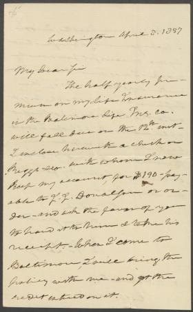 Letter from Roger B. Taney to D. Perine