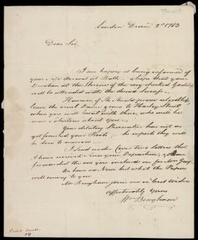 Letter from William Bingham to John Jay
