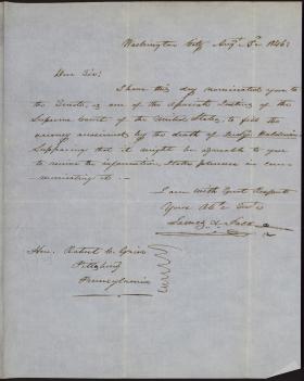 Letter from James Polk to Robert Grier