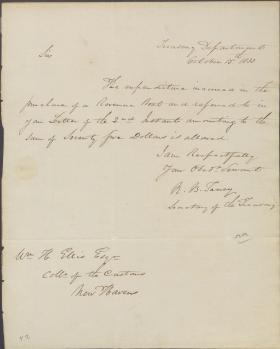 Letter from Roger B. Taney to William Ellis
