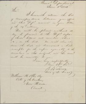 Letter from Roger B. Taney to William Ellis