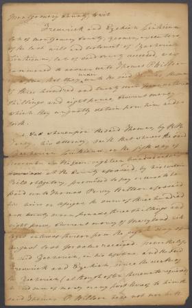 Legal Document, Thomas Wilson v. Frederick and Ezekiah Linthicum