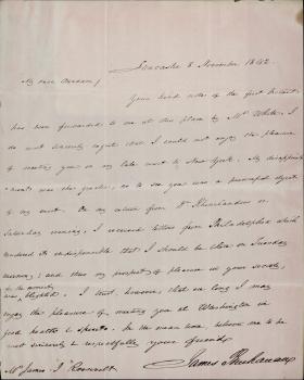 Letter from James Buchanan to Mrs. James I. Roosevelt