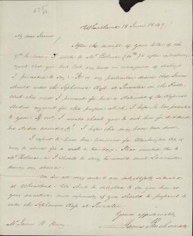 Letter from James Buchanan to James Henry 