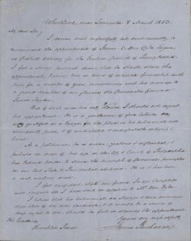 Letter from James Buchanan to Franklin Pierce