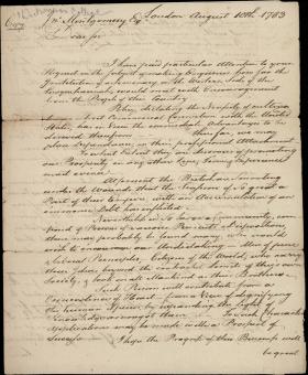 Letter from William Bingham to John Montgomery