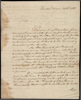 Letter from William Bingham to the Dickinson College Board of Trustees