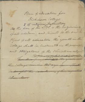 "Plan of Education for Dickinson College," by Benjamin Rush