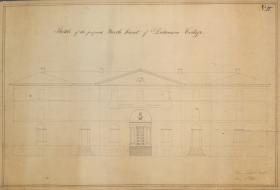 Two Sketches of West College by Benjamin Latrobe
