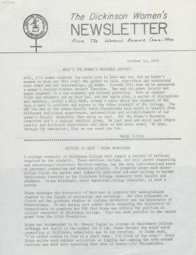 Dickinson Women's Newsletter (Oct. 1976)