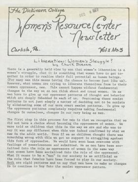 Women's Resource Center Newsletter (Dec. 1977)