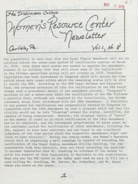 Women's Resource Center Newsletter (May 1978)
