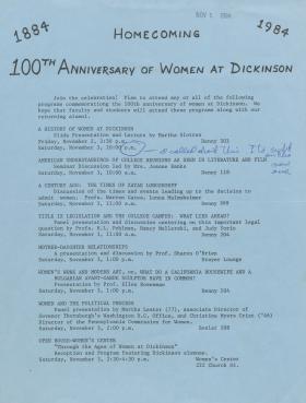 100th Anniversary of Women at Dickinson