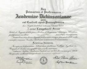 Honorary Doctor of Science Diploma - Zatae Straw