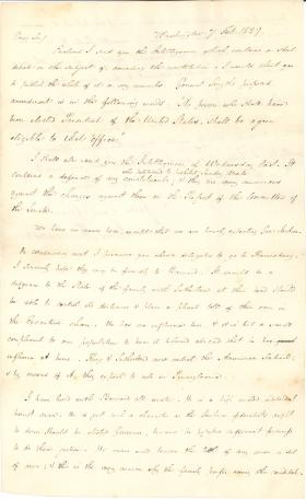 Letter from James Buchanan to Unknown Recipient