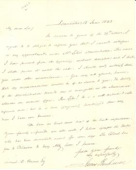 Letter from James Buchanan to Samuel C. Humes