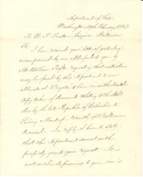 Letter from James Buchanan to W. P. Preston