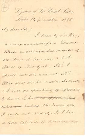 Letter from James Buchanan to W. Hunter