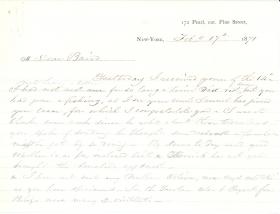 Letters from George Lawrence to Spencer Baird (Drafts)