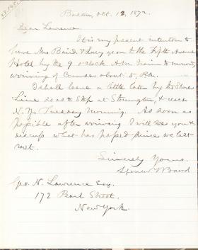  Letters from Spencer Baird to George Lawrence (Oct. – Dec. 1872)