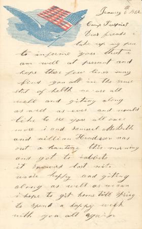 Letters from John Cuddy (Jan. 1862)