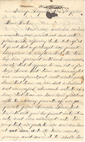 Letters from Thomas Dick (Jan. - Mar. 1862)