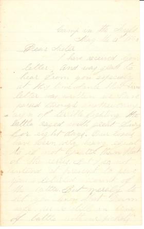 Letter from Thomas Dick to "Sister" (May 1864)