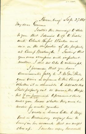 Letters from Henry Maxwell to Andrew Curtin