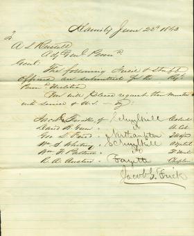 Memorandum from Jacob Frick to A. L. Russell